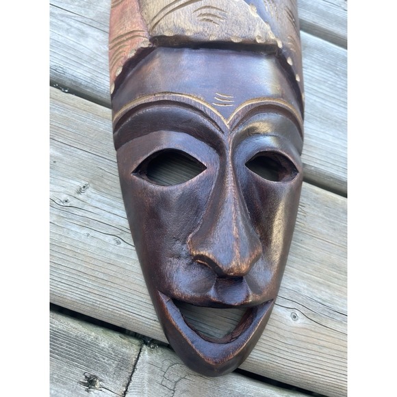 Vintage Huge African Wooden Mask Good condition. Wall Decor - Picture 3 of 11